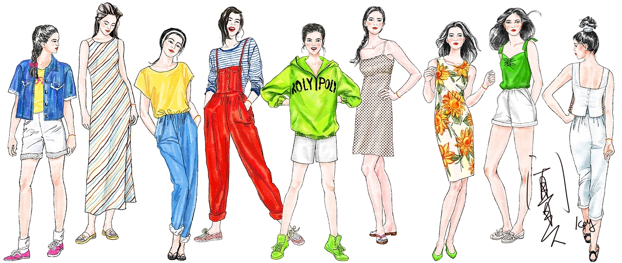 fashion时装插画-Summer篇（图ZNDc4OTU3NjA=） - 商业插画 - 站酷设计师阗真原创素材 - 站酷ZCOOL
