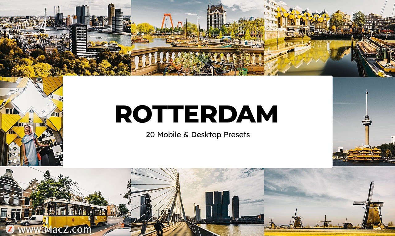 20个鹿特丹旅行照片Lightroom和LUT调色预设