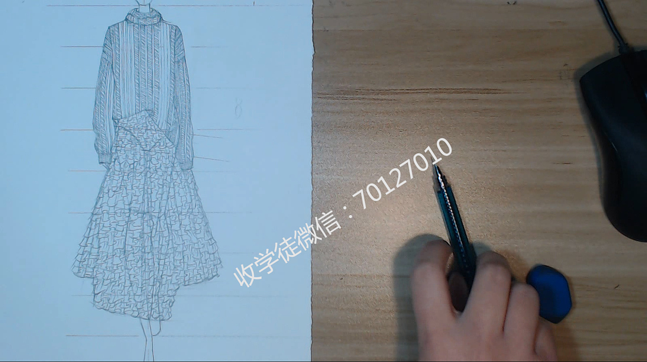 服装设计手稿丨荷叶边褶皱绘制（图ZMTMyNjYxMDE2） - 休闲/流行服饰 - 站酷设计师服装设计手绘原创素材 - 站酷ZCOOL
