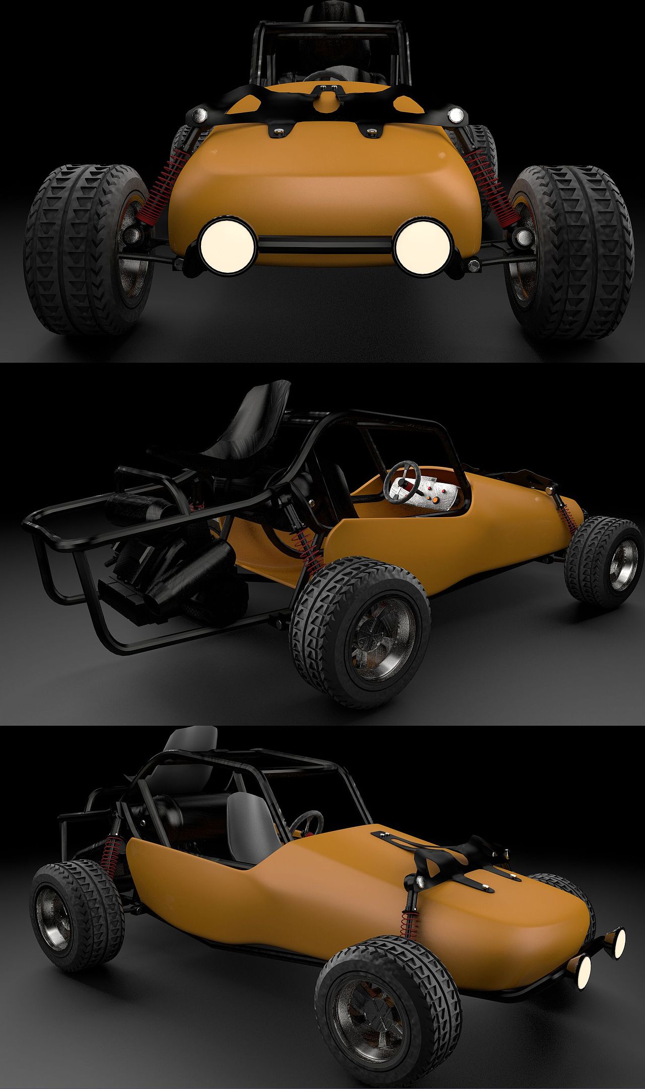 工业渲染小练习(蹦蹦车)