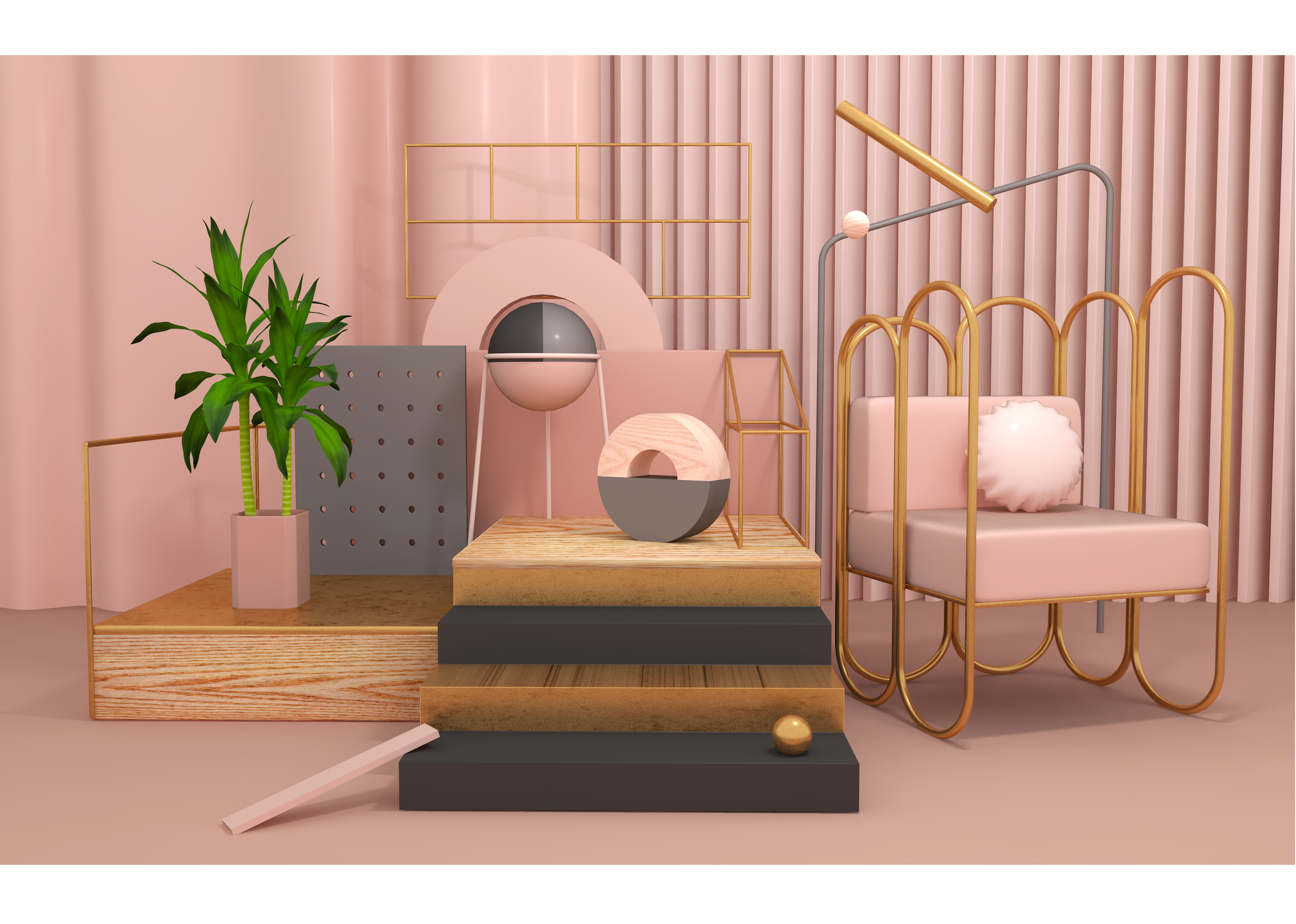 孟菲斯风c4d作品