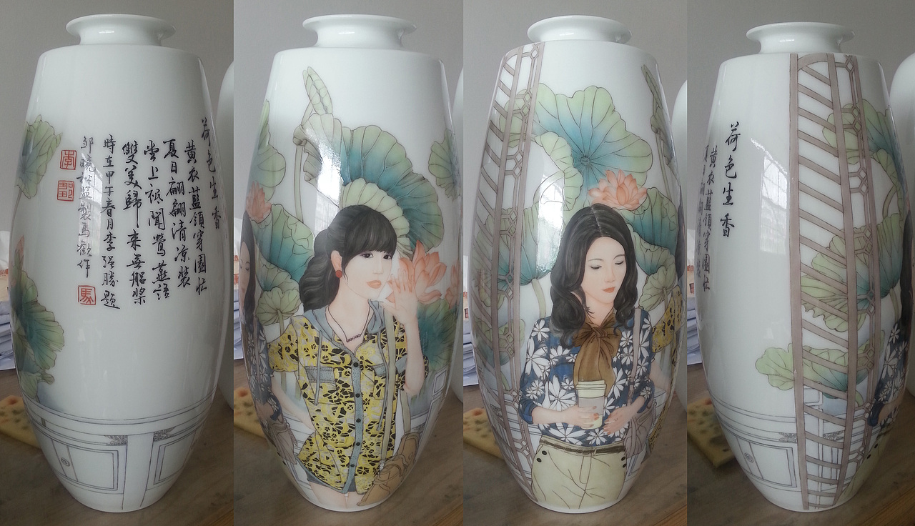 为公司绘制作品集(人物题材陶瓷瓷绘作品)