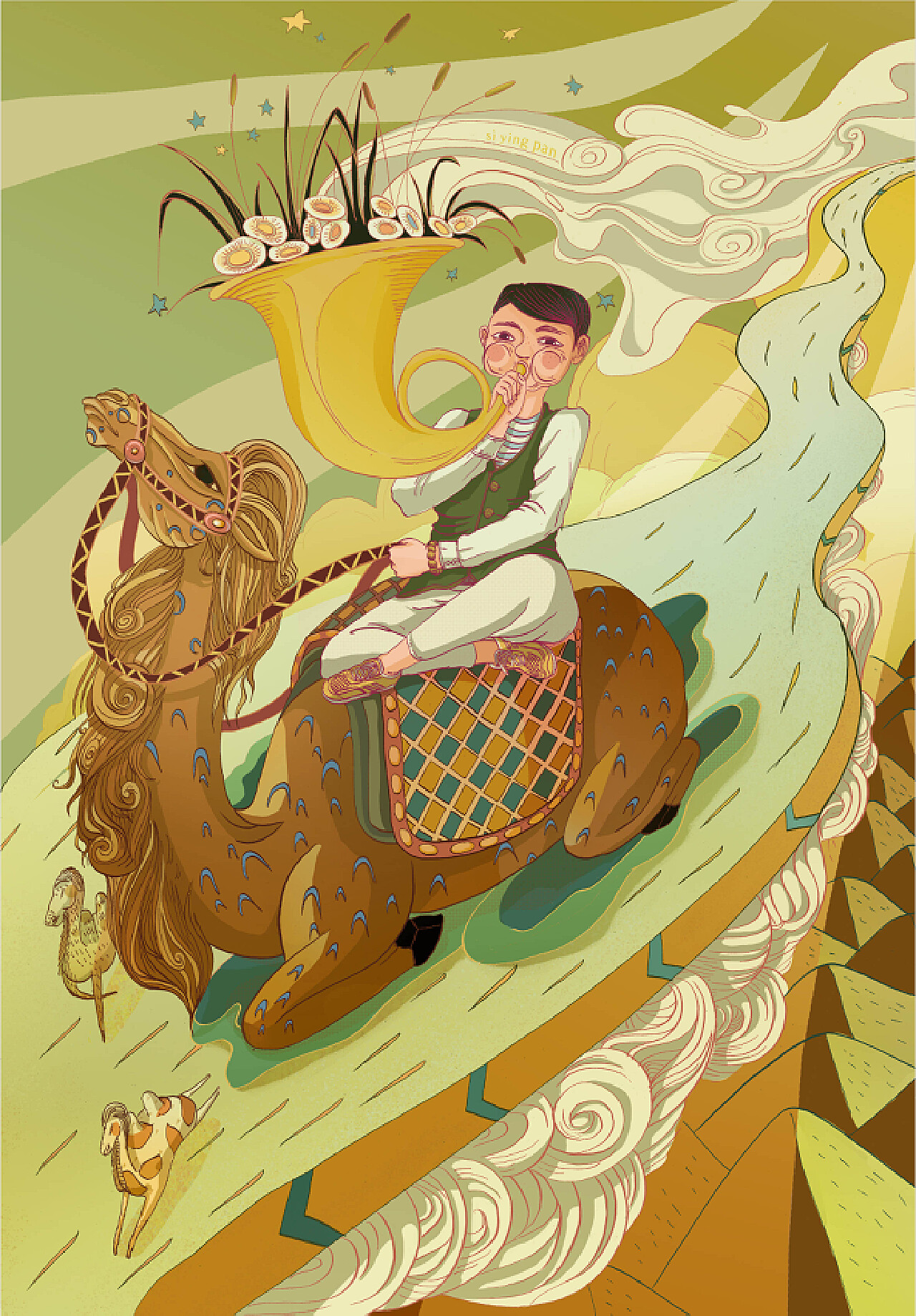 沙漠骆驼儿童绘本2插画图片-千库网