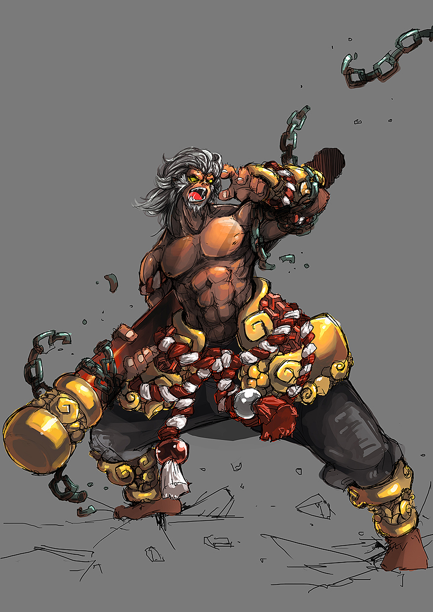 齐天大圣之大闹天空（图ZNDE1MDI5MzI=） - 商业插画 - 站酷设计师GORGEOUS_高三欠原创素材 - 站酷ZCOOL