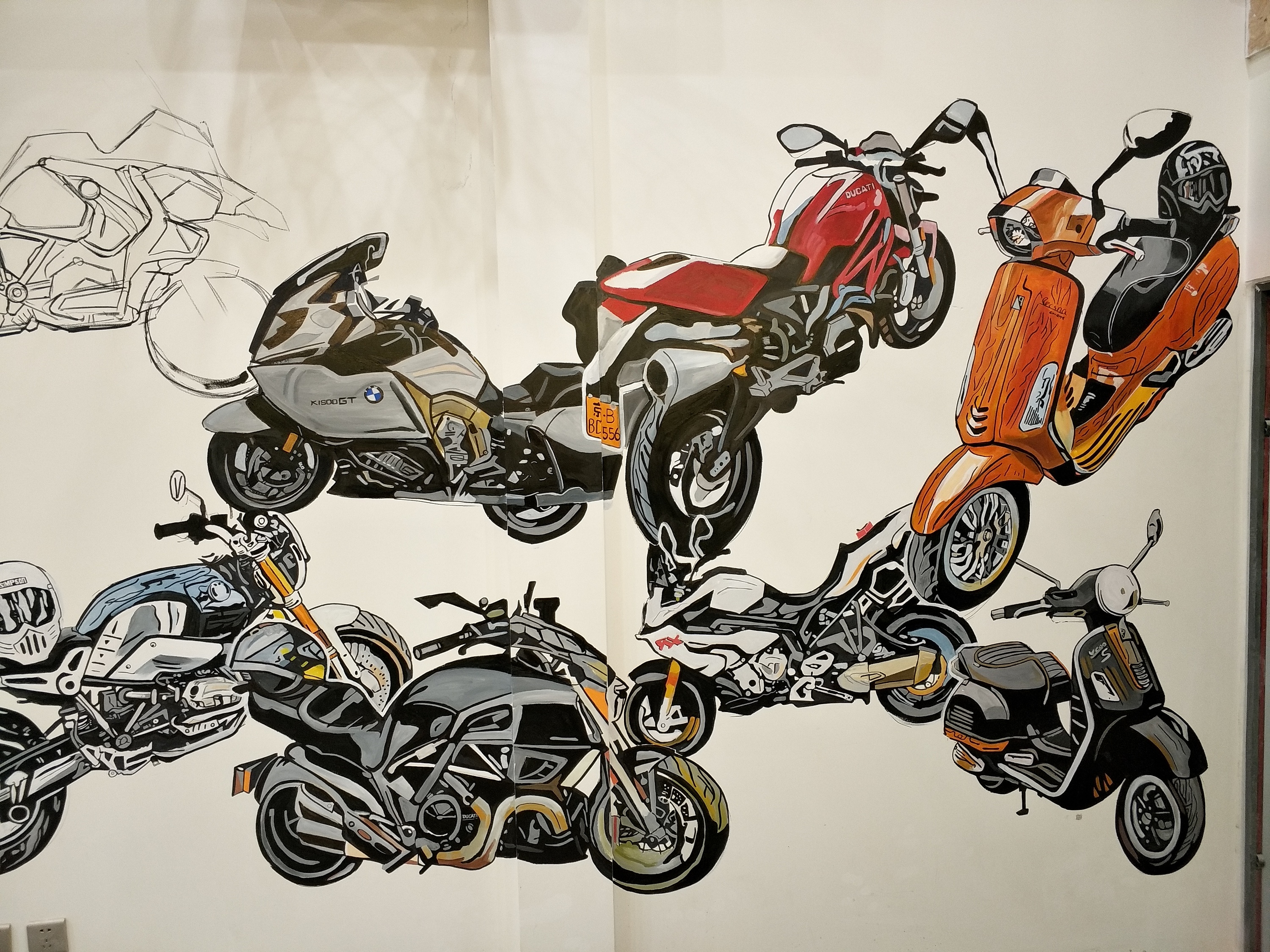 别墅机车手绘墙(未完待续)