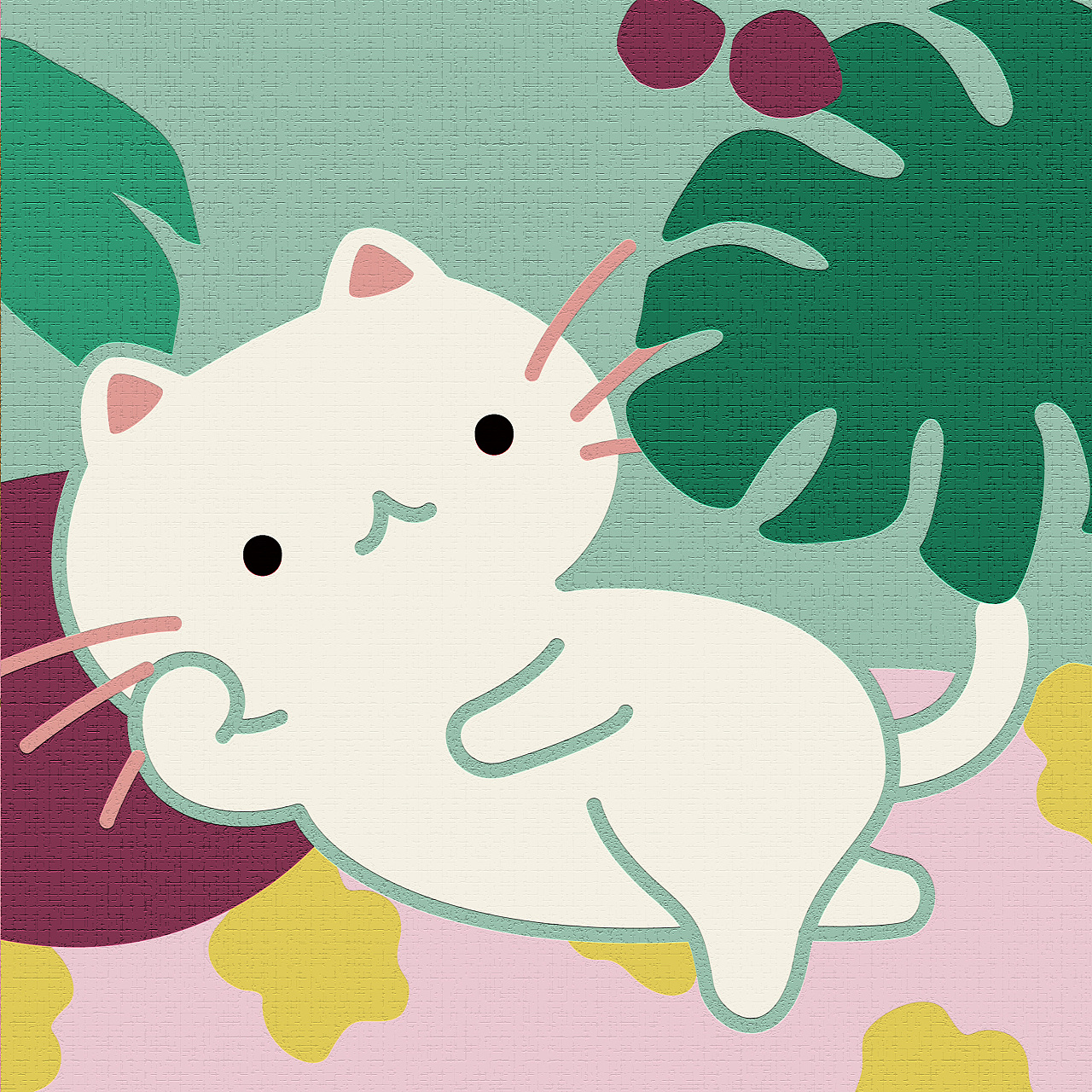 超萌小白猫简笔画画法图片步骤（海景图画儿童画） - 有点网 - 好手艺