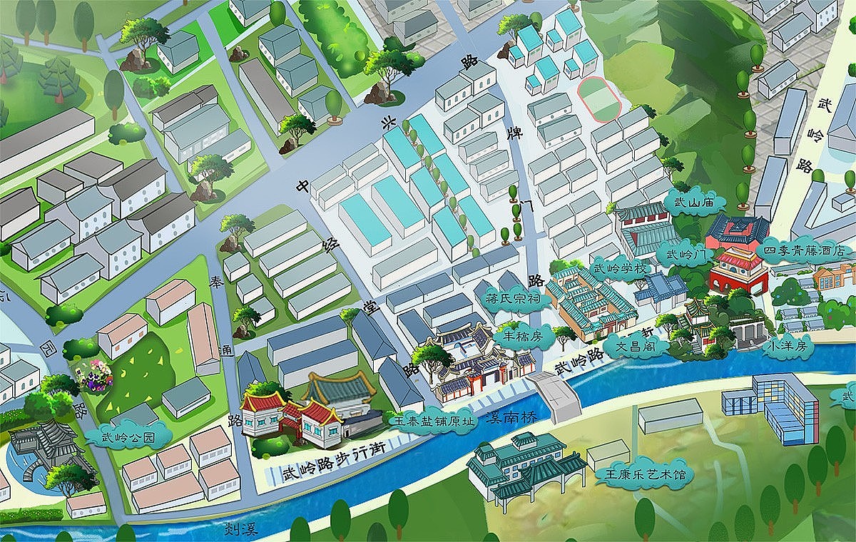 h5智慧旅游电子语音导航全域景区学校手绘地图定制设计（图ZMjQ5NDQ0ODU2） - 运营设计 - 站酷设计师玄猫家格格原创素材 - 站酷ZCOOL