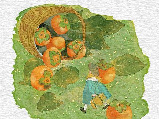 柿子熟了（個(gè)人主頁(yè)-ZNjY3MTIxOTI=） - 兒童插畫(huà) - 站酷設(shè)計(jì)師Yu魚(yú)白水原創(chuàng)素材 - 站酷ZCOOL