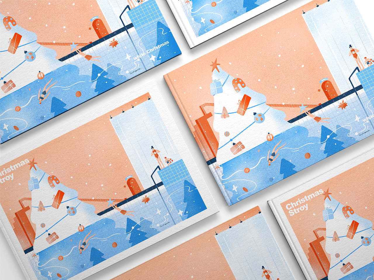 写给圣诞树的诗-白色圣诞节卡片书签