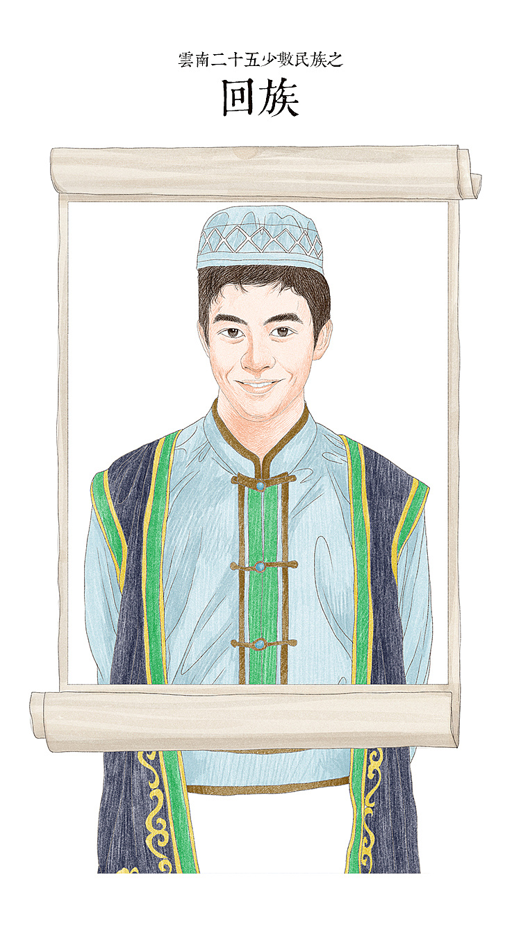 云南二十五个少数民族男性服饰绘制