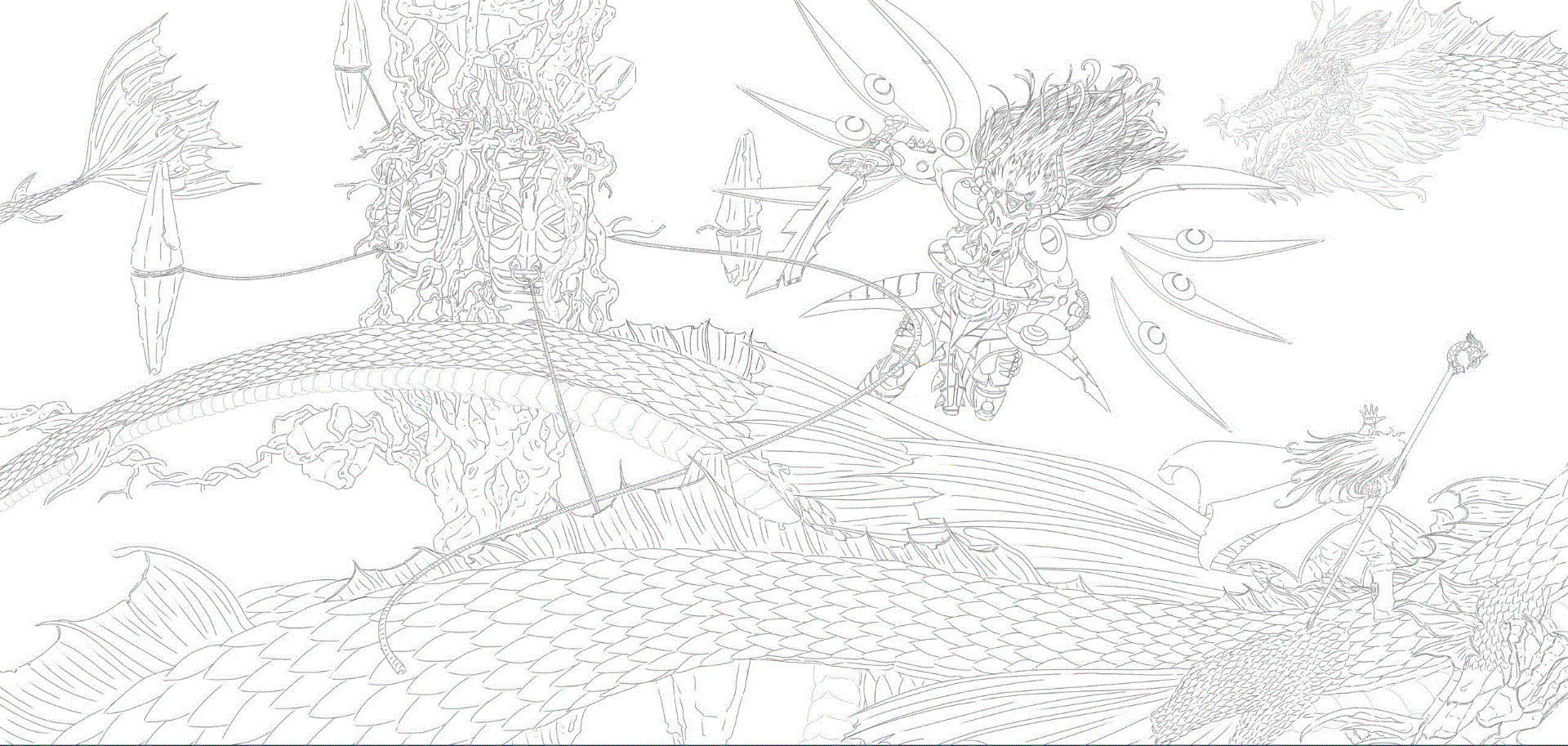 蚩尤战歌（原创插画 科幻神话）（图ZMzU3NDYxNjMy） - 游戏原画 - 站酷设计师刘志彦原创素材 - 站酷ZCOOL