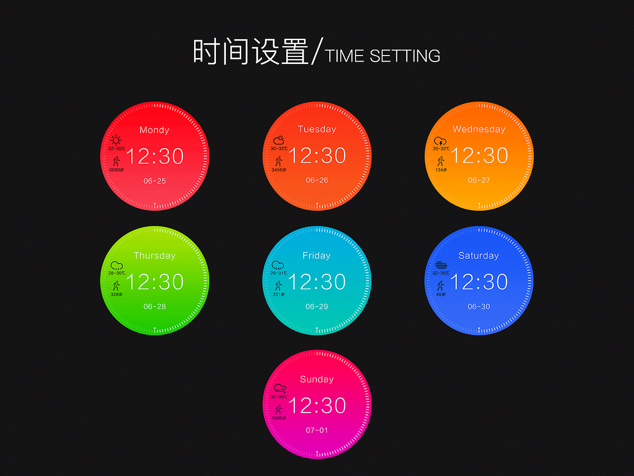 土曼手表表盘界面设计主题作品（图ZMTE2Mzk1OTg0） - 主题/皮肤 - 站酷设计师会飞的鱼_Ella原创素材 - 站酷ZCOOL