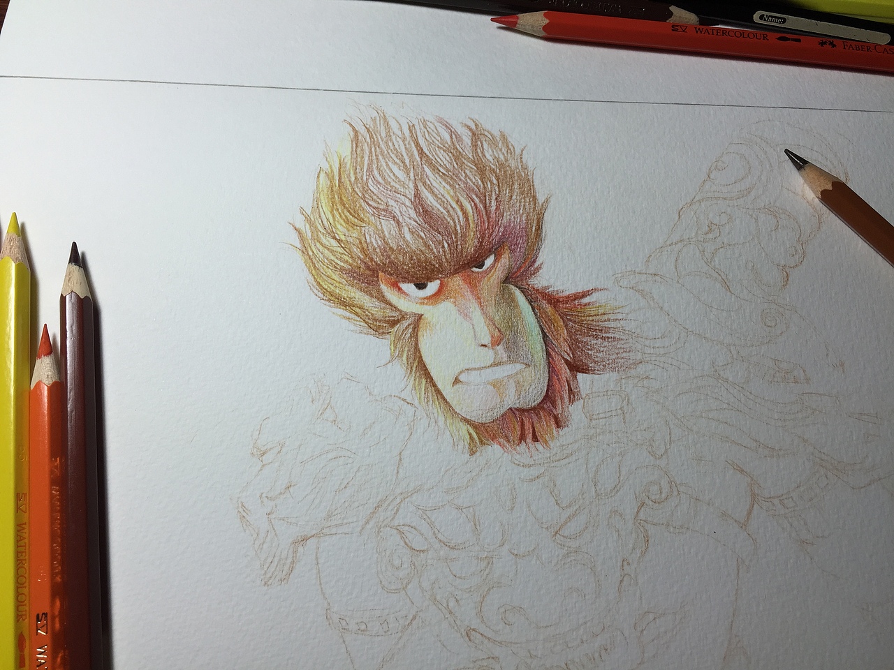 大圣归来彩铅教程