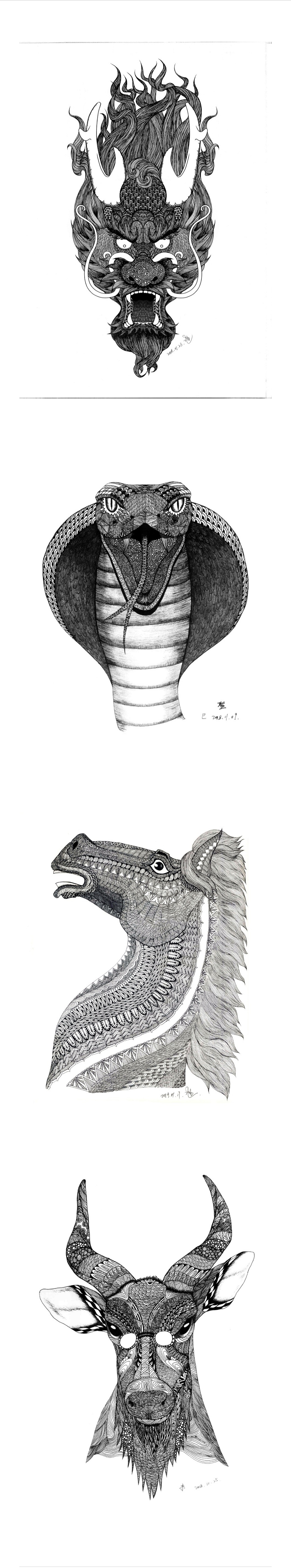 十二生肖第二波（图ZMTQzMDgwMjY4） - 艺术插画 - 站酷设计师習慣禙遺吂原创素材 - 站酷ZCOOL