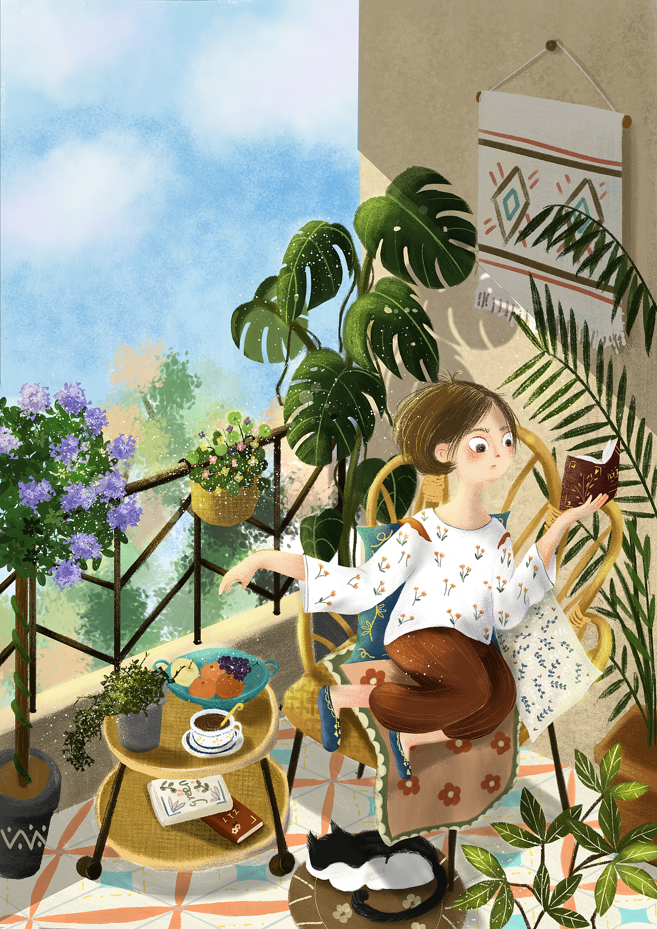 惬意时光|插画|创作习作|阳子cat_原创作品-站酷zcool