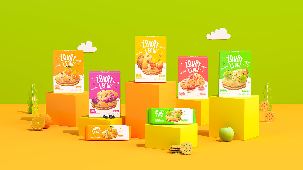 水果口味饼干包装设计