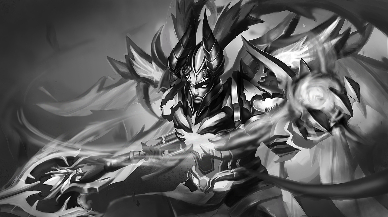 《王者荣耀》吕布 天魔缭乱同人|插画|游戏原画|插画师jchan_原创作品