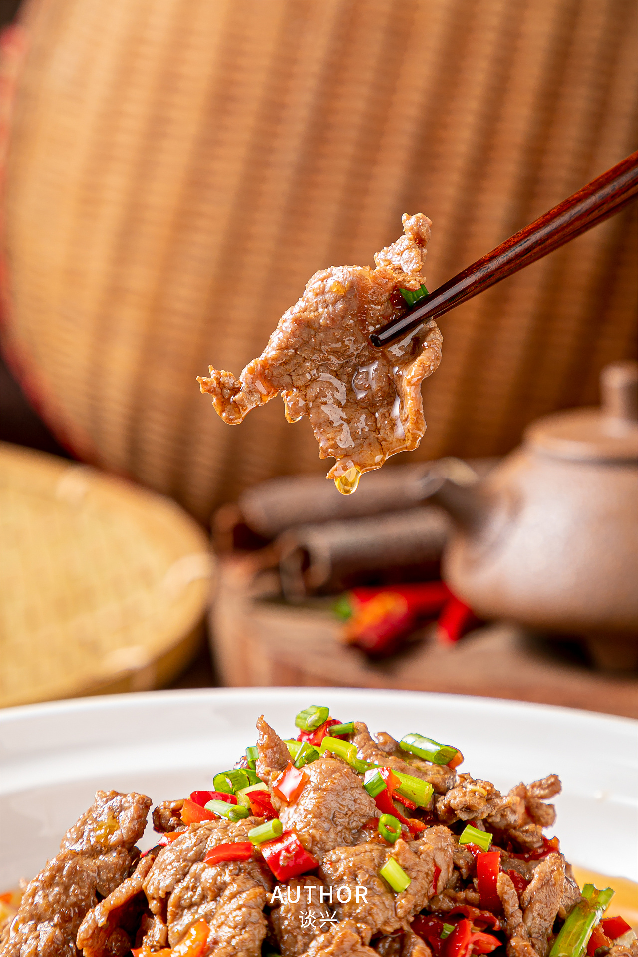 小炒黄牛肉食材|美食摄影