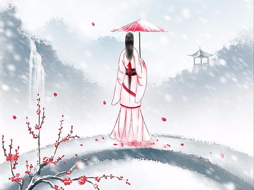 古风意境插画——山雪待归人