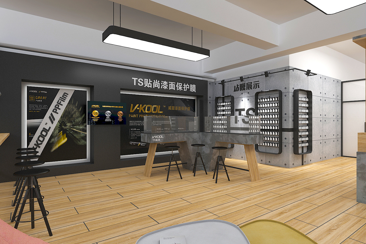 洗车/汽车贴膜店面设计展示
