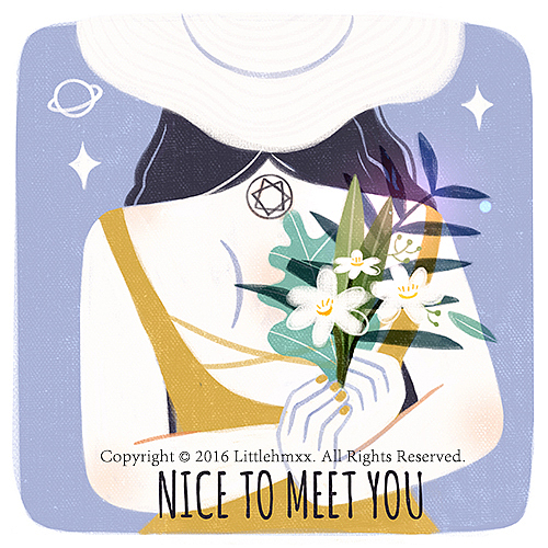 Nice to meet you【八月上】（图ZNTU5MTQ0NjQ=） - 艺术插画 - 站酷设计师littlehmxx原创素材 - 站酷ZCOOL