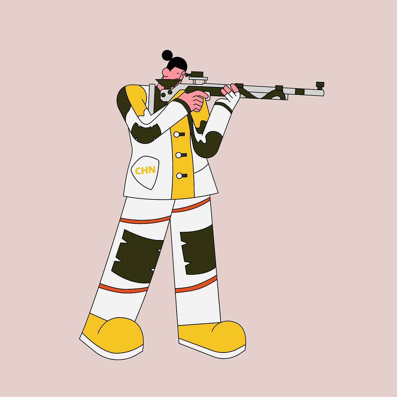 扁平/描边人物-运动员系列|插画|创作习作|大欢huhu_a - 原创作品