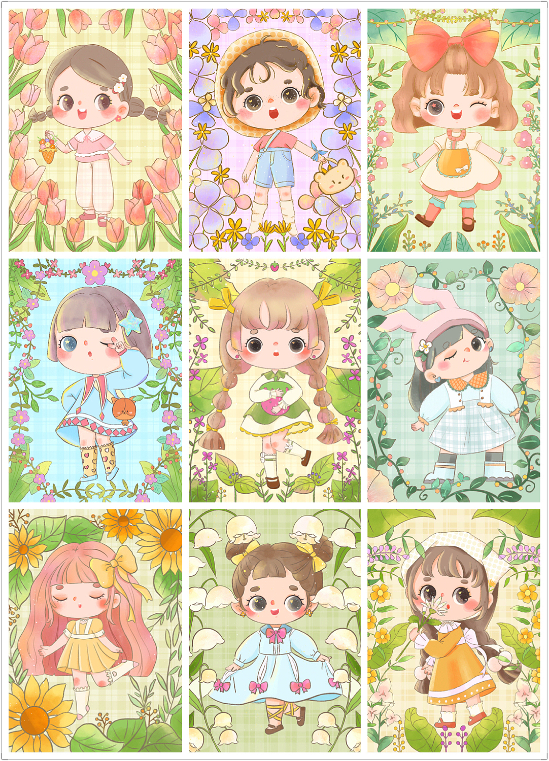 Q版花与小孩（图ZMjkzOTYwMTY4） - 儿童插画 - 站酷设计师溜溜酱原创素材 - 站酷ZCOOL