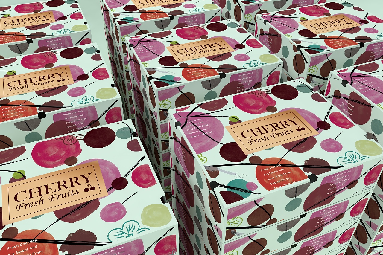 樱桃车厘子包装盒水果通用包装盒超市食品节日礼盒唯美_sy736353019-站酷ZCOOL