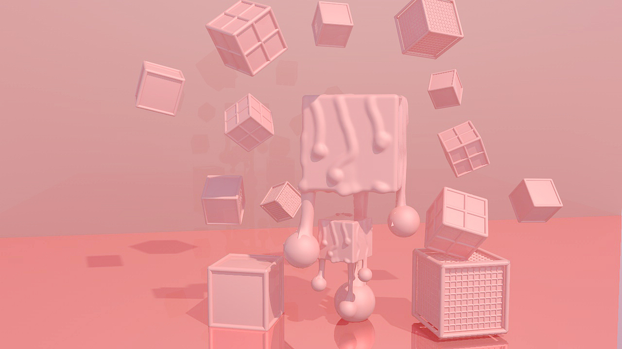 c4d流体小粉背景