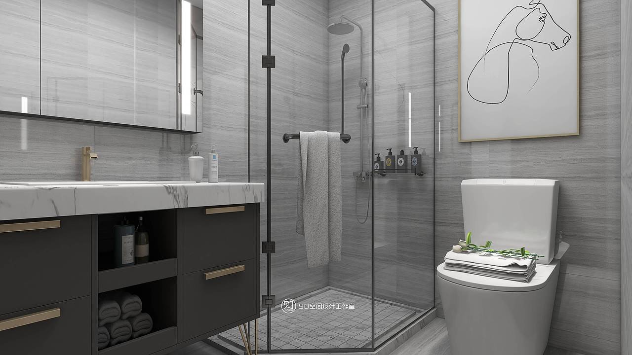 90空间设计《沉醉青丝》160平方现代轻奢4房2厅3卫