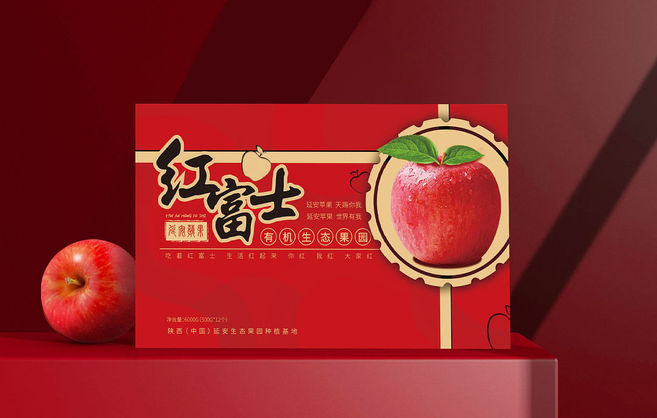红富士礼盒包装 number-one|平面|包装|桃树上开满桃花 - 原创作品