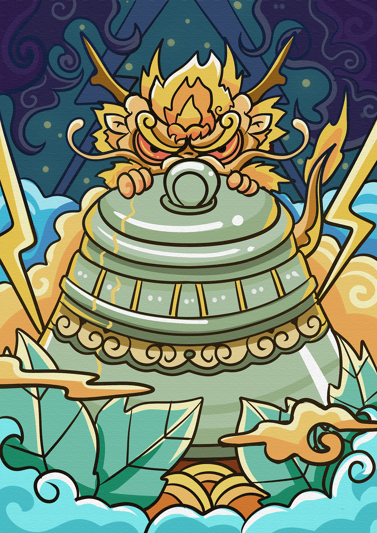 KUKI插画【九龙/星座/神兽/天王】