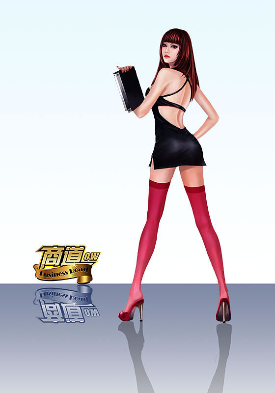 经营类页游《商道》ui,秘书原画