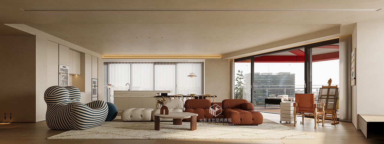 【家装】极简大平层空间表现