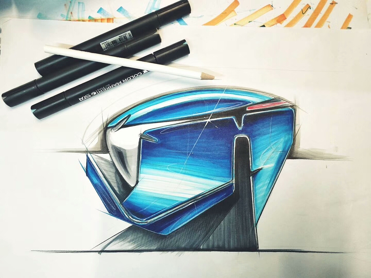 工业设计马克笔和线稿