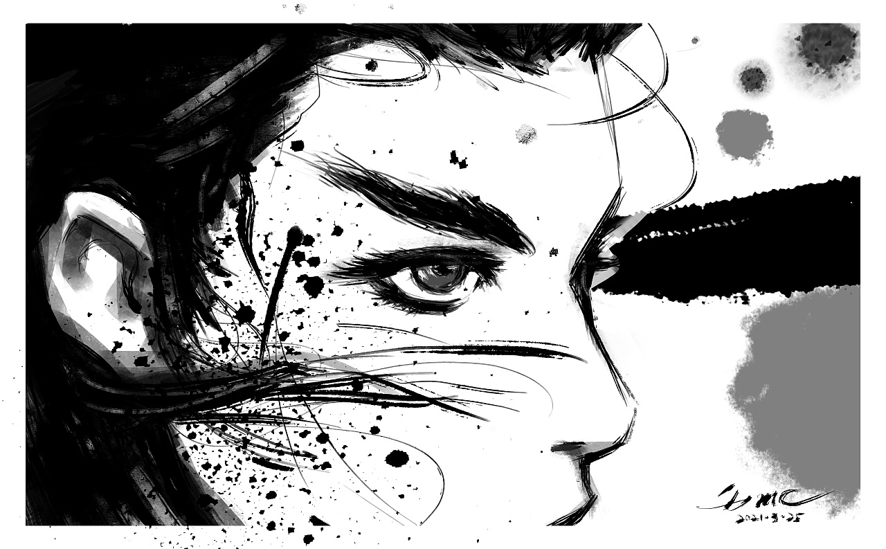 黑白水墨江湖英雄