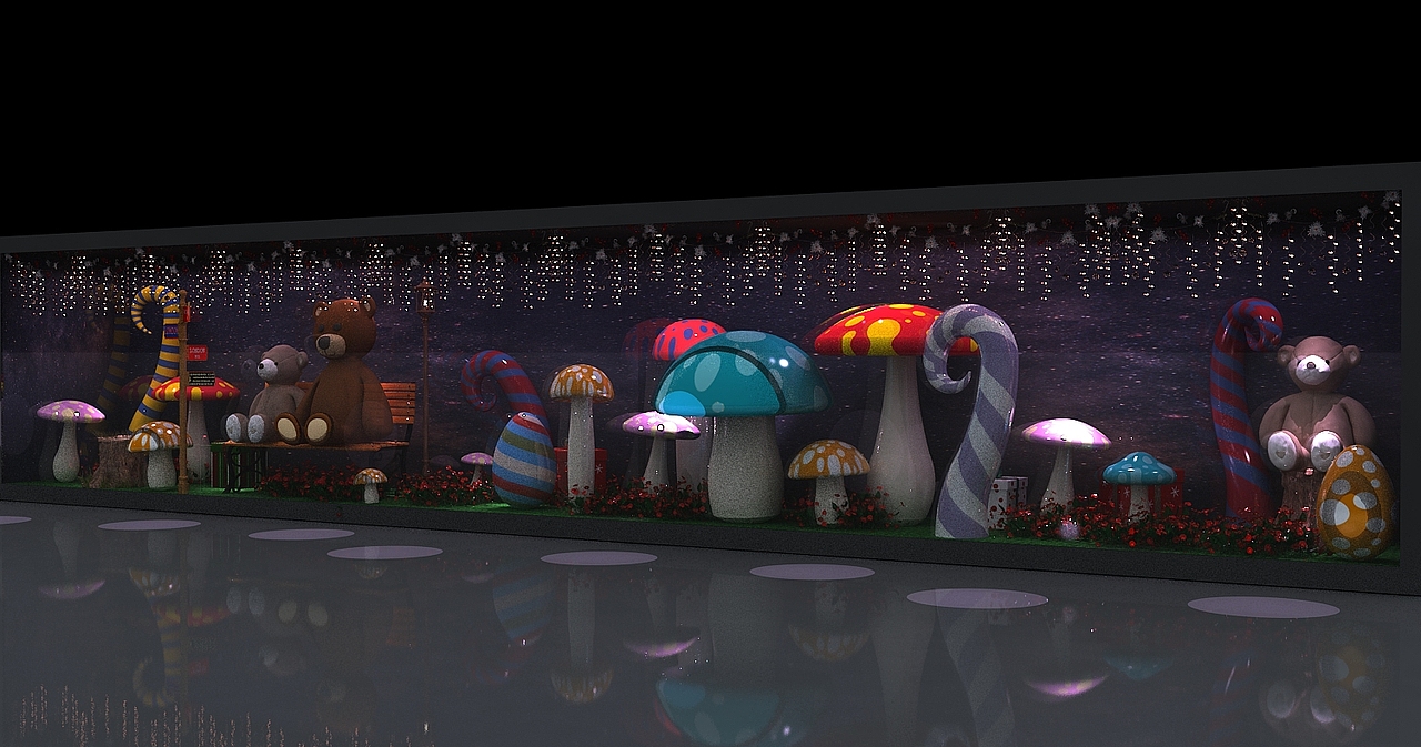 蘑菇熊橱窗 效果图 3D设计（图ZMjE2MDY4MTI4） - 其他三维 - 站酷设计师设计狮Ming原创素材 - 站酷ZCOOL