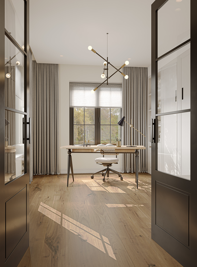 现代美式|3D渲染图