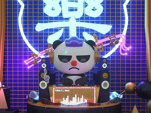 CD成都 FEELpand@C4D建模 文创周边卡通角色DJ乐队电音