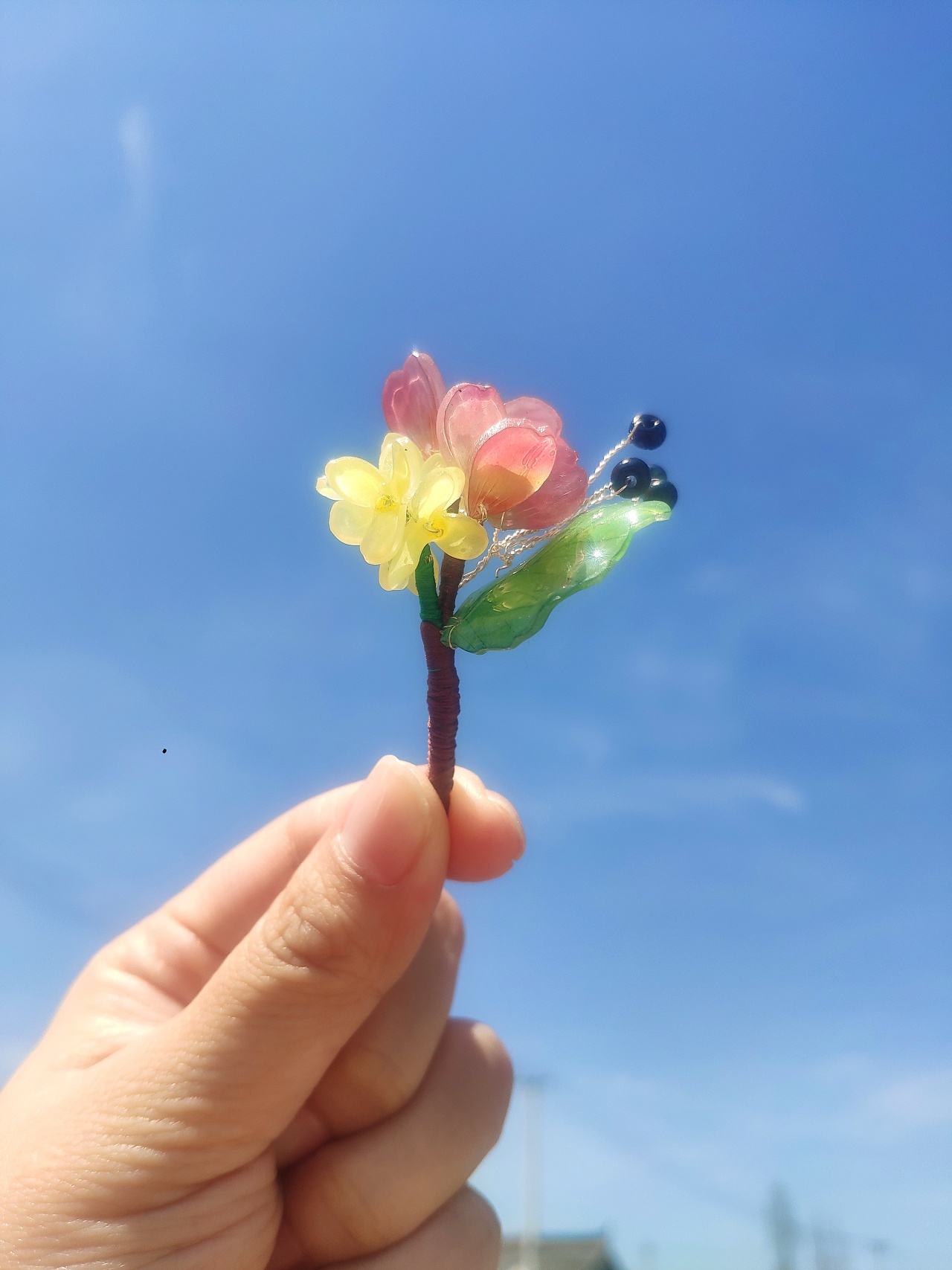 手工-热缩片-簪花