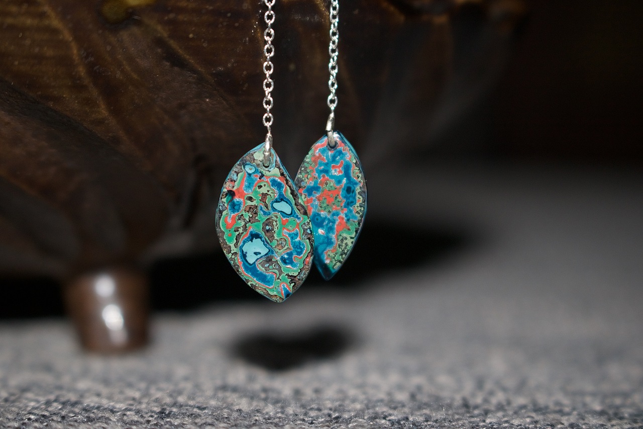 大漆脱胎耳环  落叶与漆俏佳人