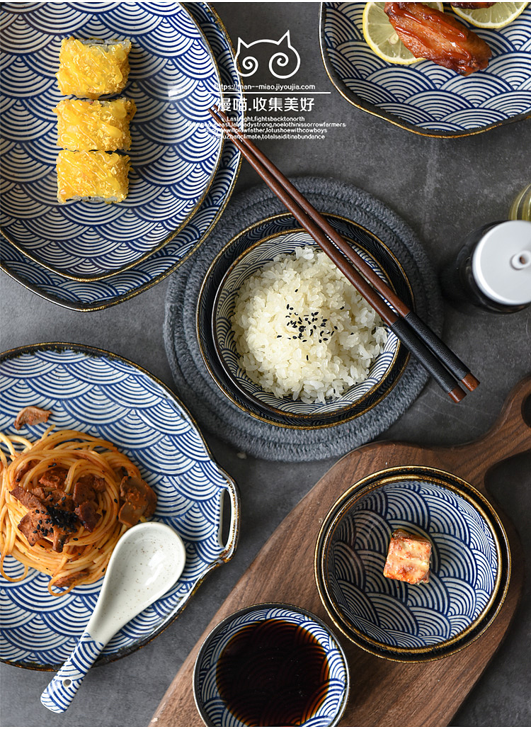 淘宝摄影 文艺摄影 日式餐具拍照 单反拍照 文艺餐具 小清新 产品摄影 饭碗碟子海波浪碟披萨盘餐垫（图ZNzg1MDg4MDg=） - 产品摄影 - 站酷设计师漫渡光影原创素材 - 站酷ZCOOL
