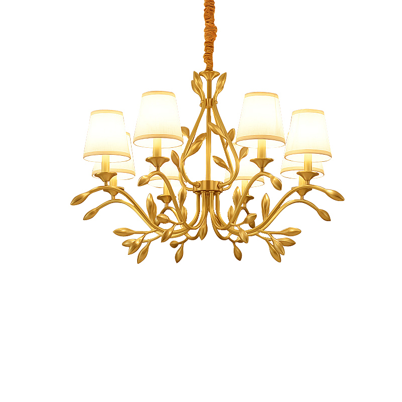 全铜客厅吊灯美式田园现代金枝玉叶