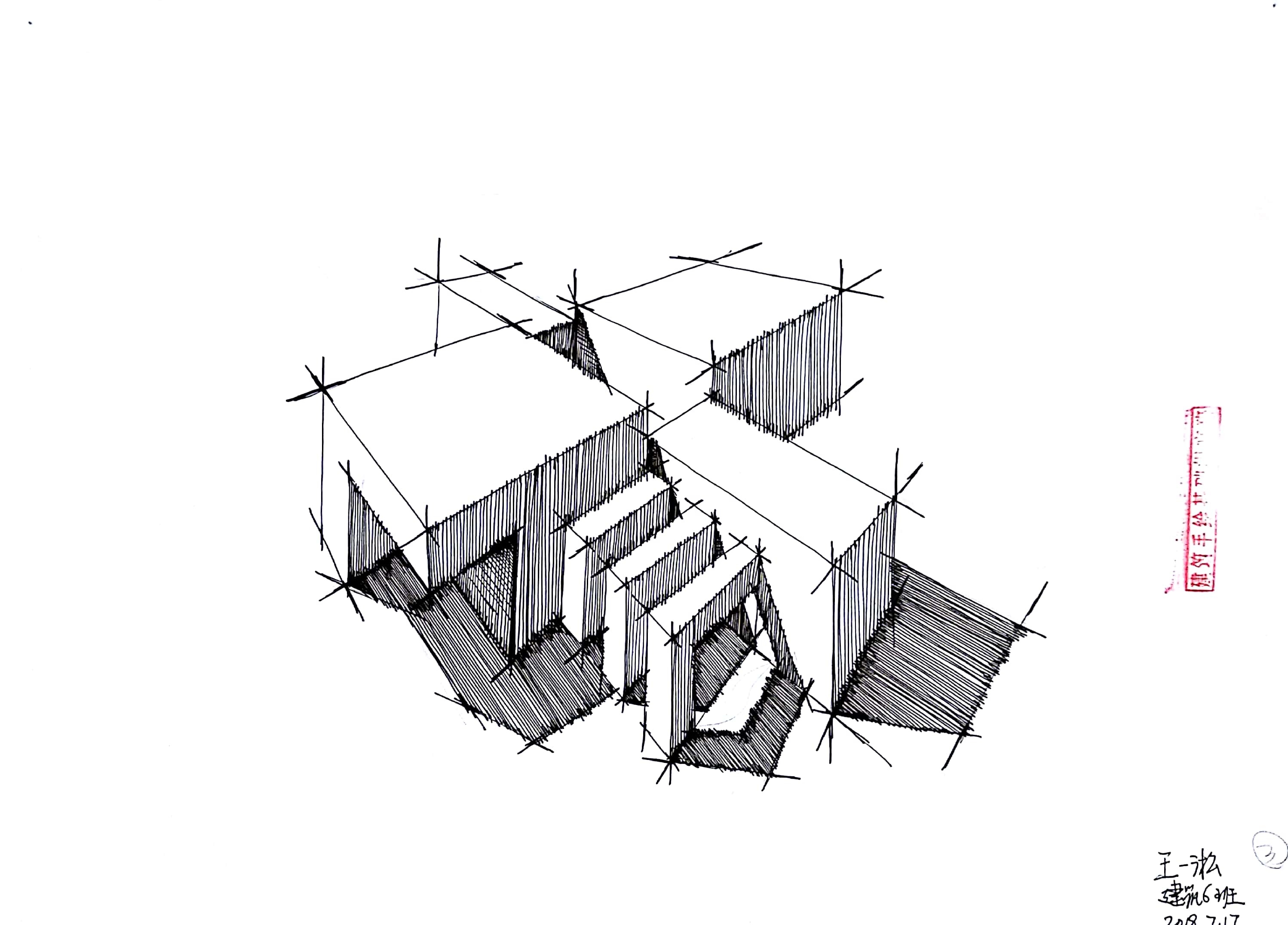 建筑体块图|三维|建筑/空间|爱手绘大禹 - 原创作品 - 站酷 (ZCOOL)