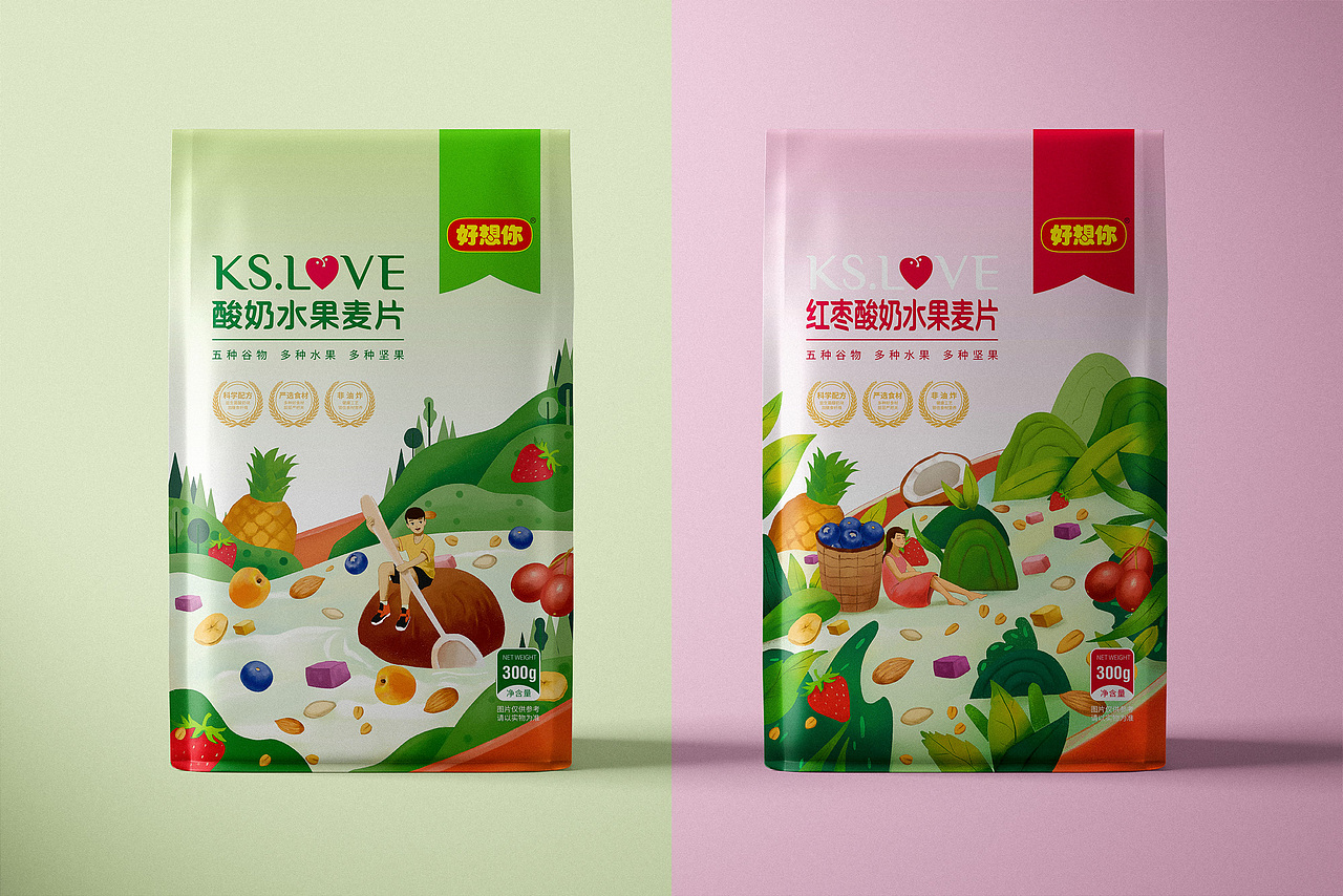 好想你 酸奶水果麦片包装设计