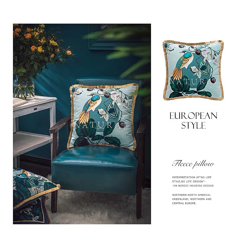 灰蓝调美式花鸟