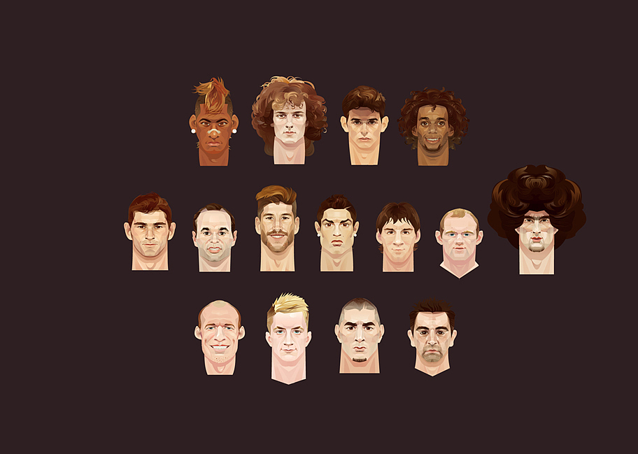 2014巴西世界杯球星插画第三弹（网易球星卡）（图ZMTcwMTI5OTI=） - 商业插画 - 站酷设计师cuichen原创素材 - 站酷ZCOOL