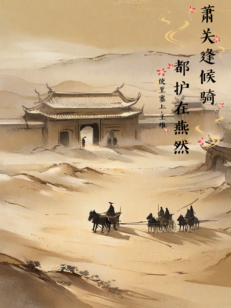 塞外风光丨使至塞上丨语文课本插画