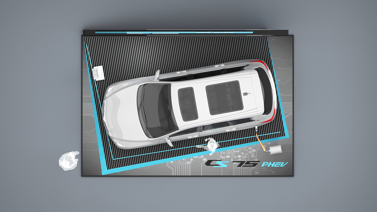 长安汽车CS75新能源汽车商超定展效果图