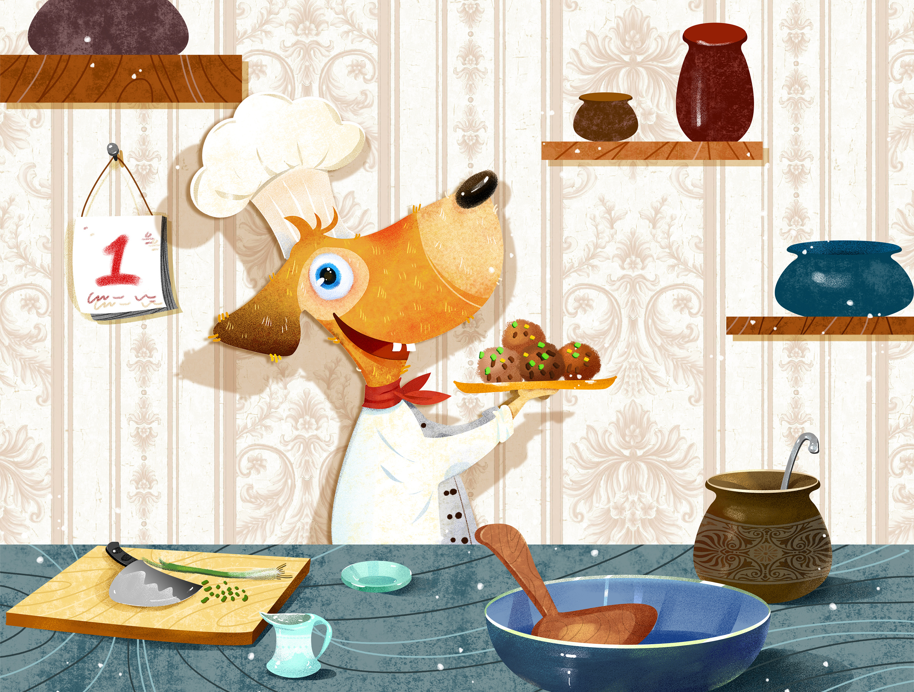 狗厨师|插画|绘本|一只小小八 - 原创作品 - 站酷 (zcool)